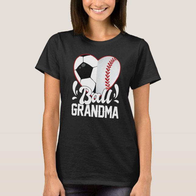 Camiseta Soccer Baseball Softball Grandma Ball Grandma Hear (Anverso)