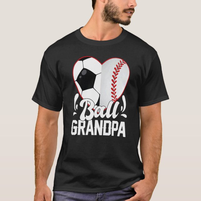 Camiseta Soccer Baseball Softball Grandpa Ball Grandpa Hear (Anverso)