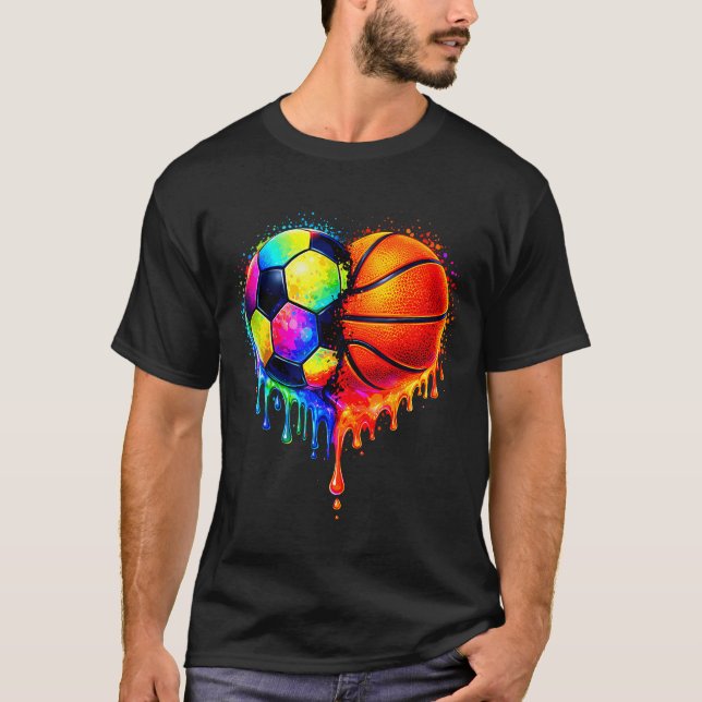 Camiseta Soccer Basketball Drip Heart Srts Valentines Day M (Anverso)
