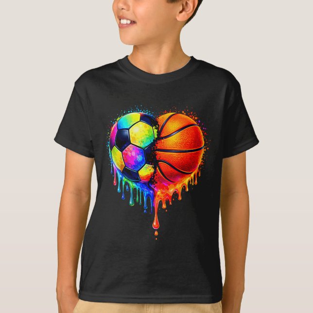 Camiseta Soccer Basketball Drip Heart Srts Valentines Day M (Anverso)