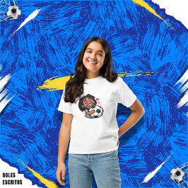 Camiseta Soccer cartoon brunette man face in love