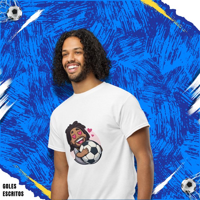 Camiseta Soccer cartoon brunette man face in love (Subido por el creador)