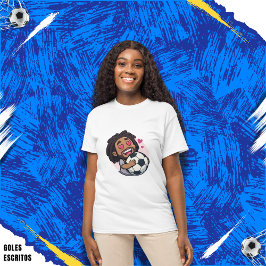 Camiseta Soccer cartoon brunette man face in love