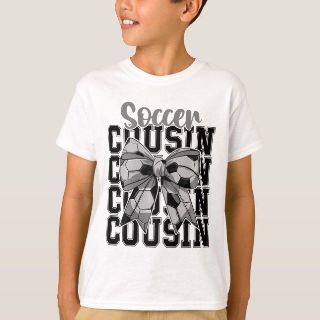 Camiseta Soccer Cousin Coquette Bow Biggest Fan Sport Lover (Anverso)