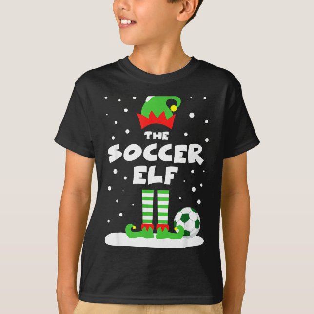 Camiseta Soccer Elf Matching Group Family Holiday Christmas (Anverso)