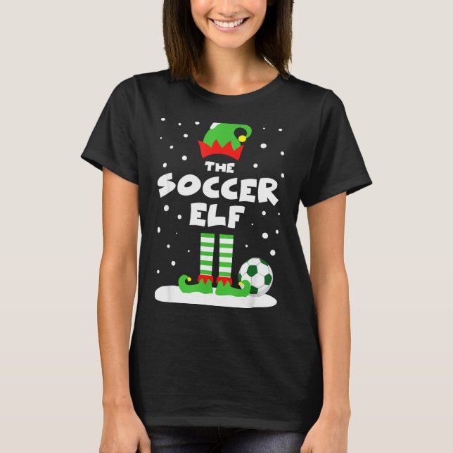 Camiseta Soccer Elf Matching Group Family Holiday Christmas (Anverso)