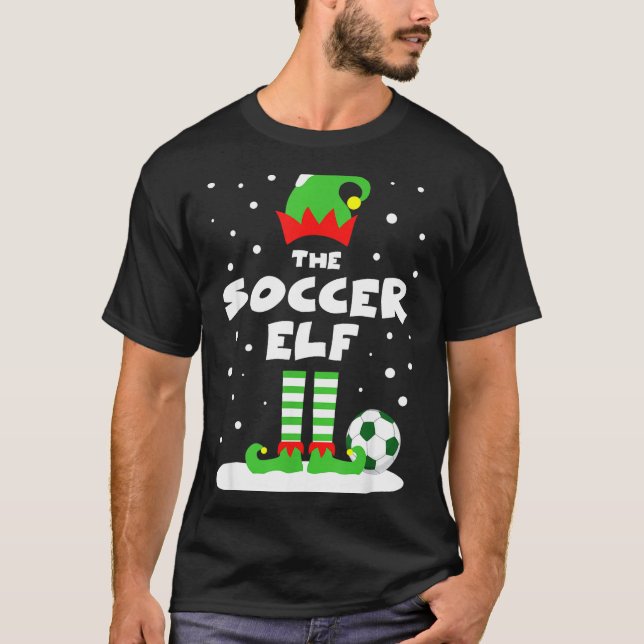 Camiseta Soccer Elf Matching Group Family Holiday Christmas (Anverso)