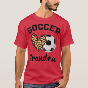 Camiseta Soccer Grandma Leopard Heart Sports Players Mother