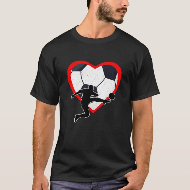 Camiseta Soccer Heart Sport Love Anti Valentines Day (Anverso)