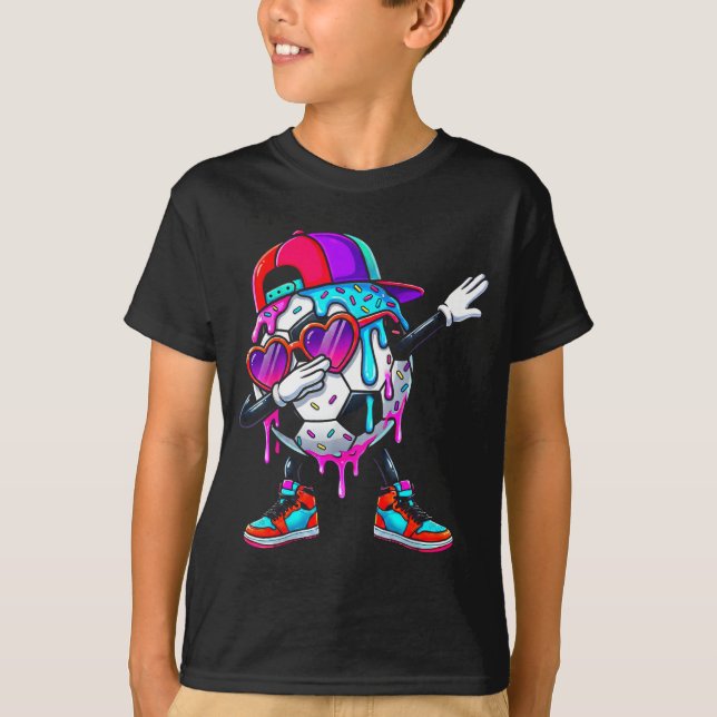 Camiseta Soccer Ice Cream Drip Dabbing Sprinkles Srts Boys  (Anverso)