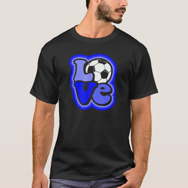 Camiseta Soccer Love for Teen Girls & Women Shades of Blue  (Anverso)