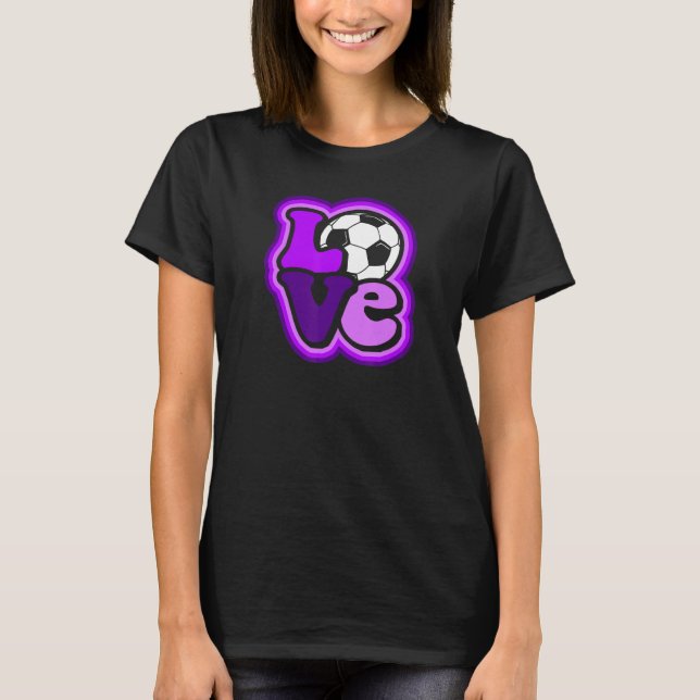 Camiseta Soccer Love for Teen Girls & Women Shades of Purpl (Anverso)
