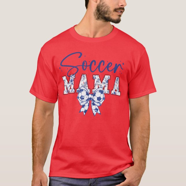 Camiseta Soccer Mama Coquette Bow Funny Soccer Cheer Mama g (Anverso)