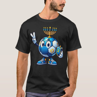Camiseta Soccer Menorah Dreidel Jewish Hanukkah Womens Mens
