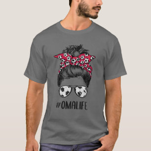 Camiseta Soccer Oma Life Messy Bun Hair Gafas de sol Fútbol
