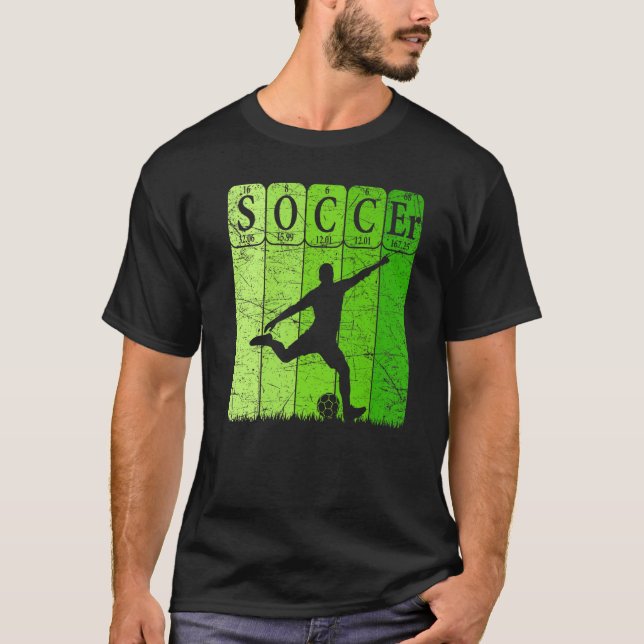 Camiseta Soccer Periodic Table Elements Soccer Player Nerd  (Anverso)