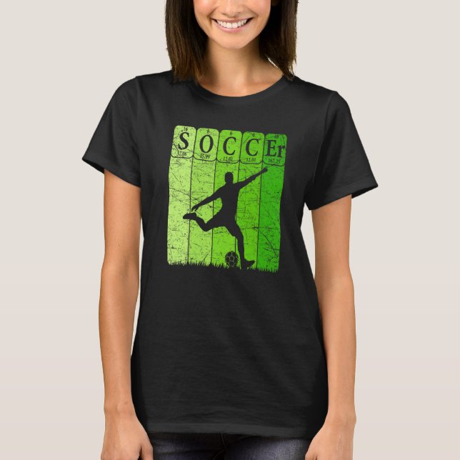 Camiseta Soccer Periodic Table Elements Soccer Player Nerd  (Anverso)