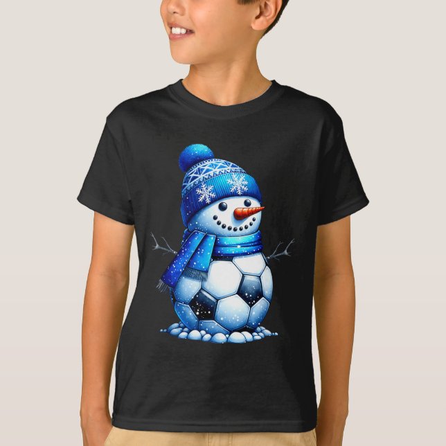 Camiseta Soccer Santa Hat Snowman Xmas Funny Soccer Lover C (Anverso)