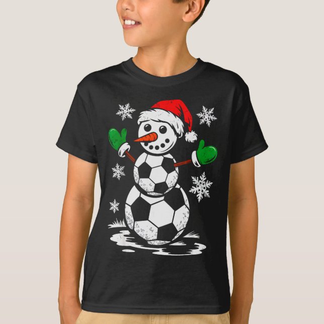 Camiseta Soccer Santa Hat Snowman Xmas Funny Soccer Lover C (Anverso)
