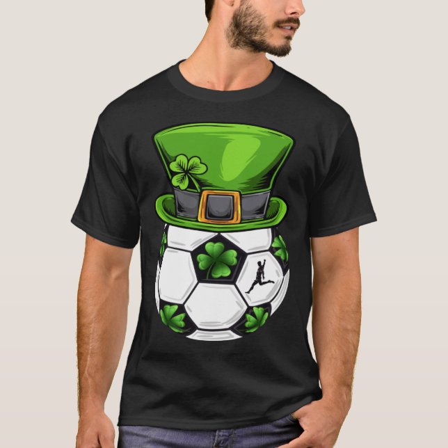 Camiseta Soccer Shamrock Leprechaun St Patricks Day Boys Ki (Anverso)