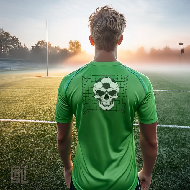 Camiseta Soccer Skull in Goal Net - Dark Soccer T-Shirt (Subido por el creador)