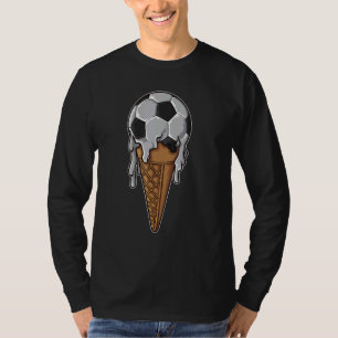 Camiseta Soccer Sport Ice Cream Cone Melding Soccer Ball