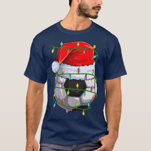 Camiseta Soccer Sports Lover Xmas Lights Santa Soccer Chris
