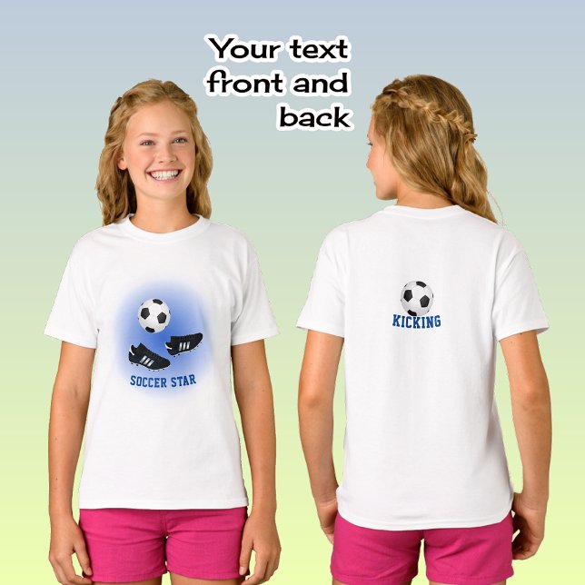 Camiseta Soccer star add name and caption double-sided (Subido por el creador)