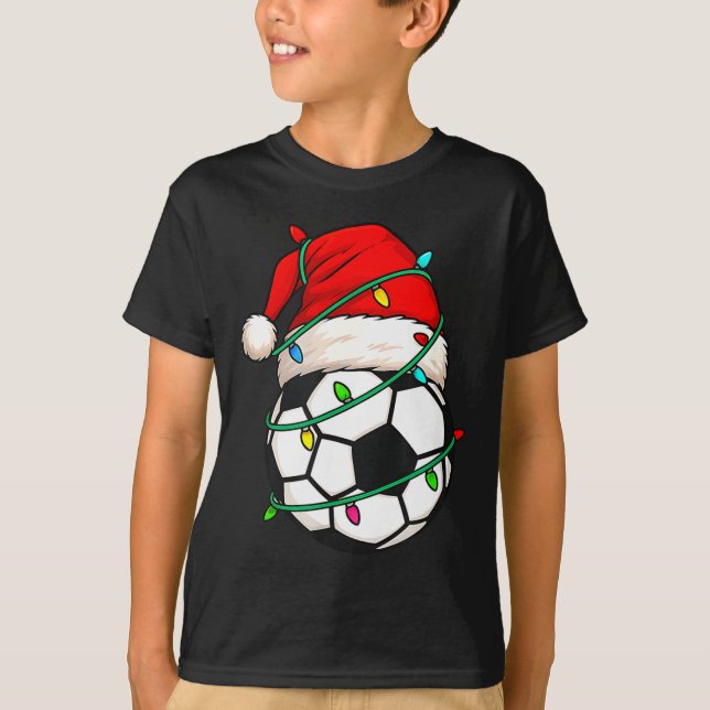 Camiseta Soccer With Santa Hat Funny Christmas Xmas Gift  (Anverso)