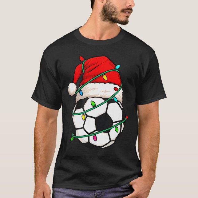 Camiseta Soccer With Santa Hat Funny Christmas Xmas Gift  (Anverso)