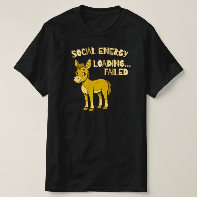 Camiseta Social Energy Loading Failed Funny Introvert  (Diseño del anverso)
