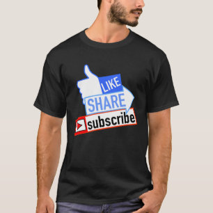 Camiseta Social Media Like Share Subscribe