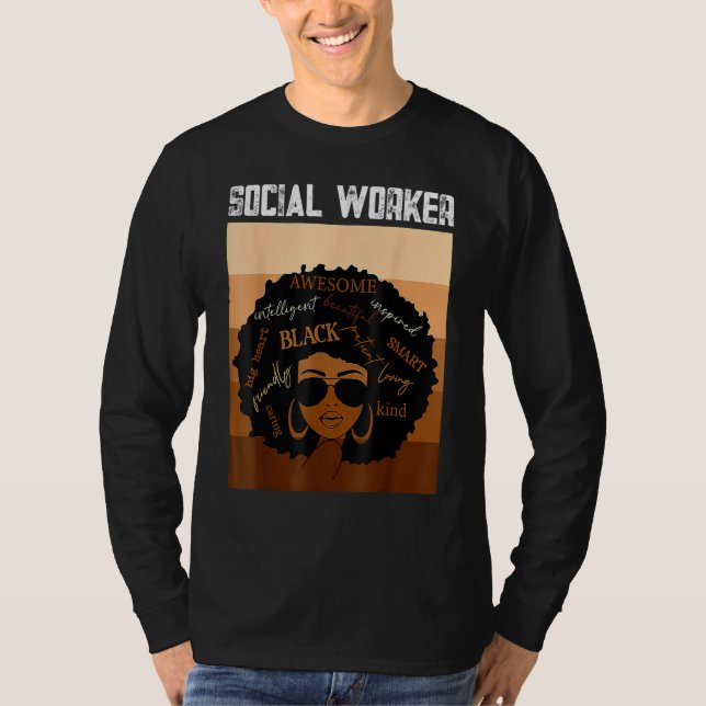 Camiseta Social Worker Black History Queen Melanin Afro Afr (Anverso)