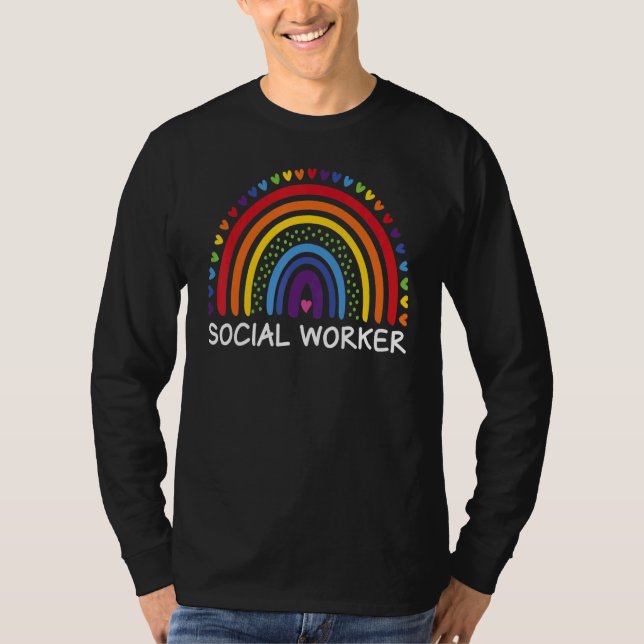Camiseta Social Worker Boho Rainbow Back To School Apprecia (Anverso)