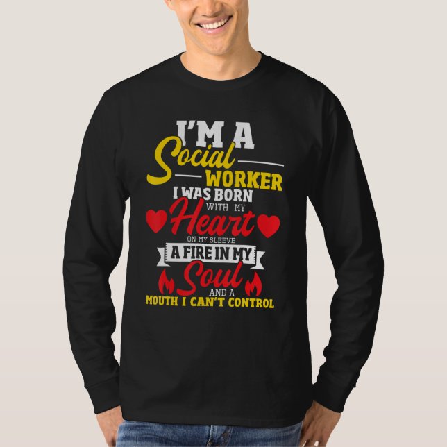 Camiseta Social Worker Heart On My Sleeve   Caseworker Soci (Anverso)