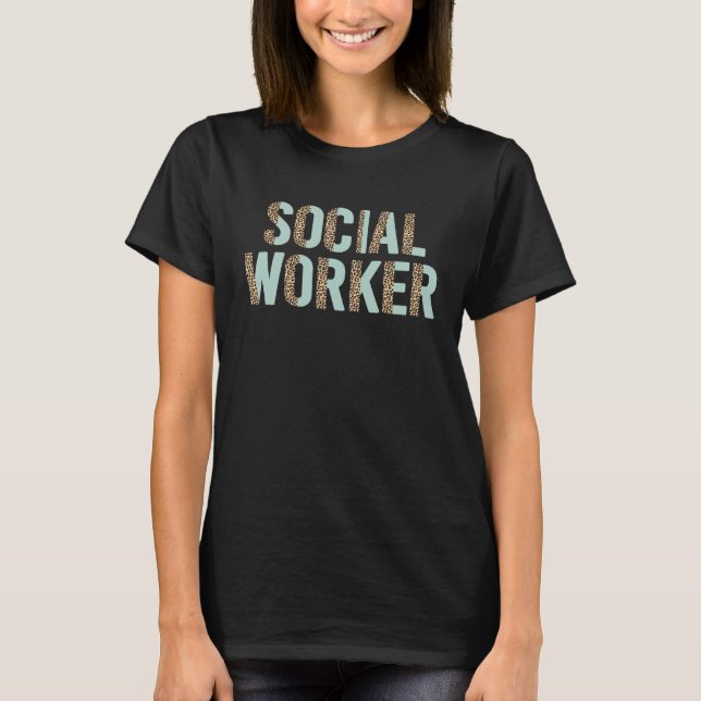 Camiseta Social Worker Leopard 2023 School Social Worker (Anverso)