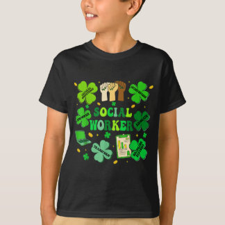 Camiseta Social worker shamrock st patricks day social work