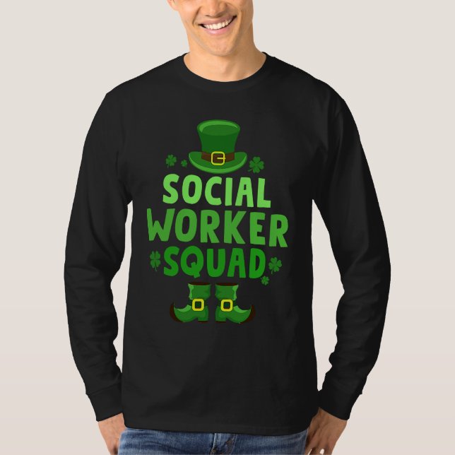 Camiseta Social Worker Squad Happy St Patrick's Day Leprech (Anverso)
