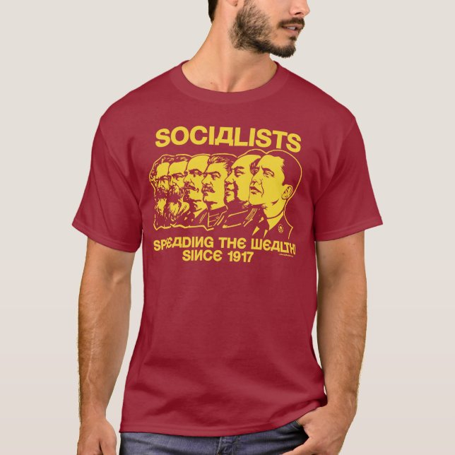 Camiseta Socialistas: Difundiendo la riqueza (Anverso)