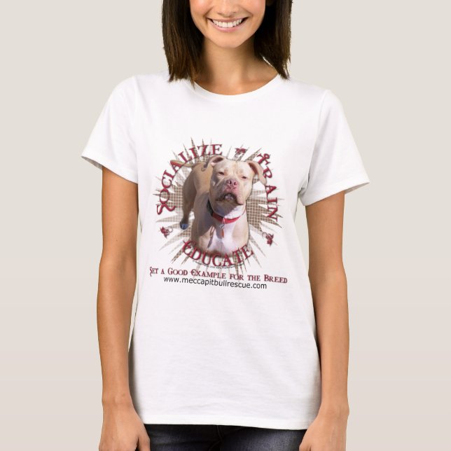 Camiseta Socialize Train Educate Pitbull (Anverso)