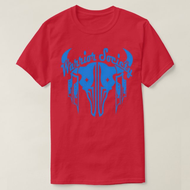 Camiseta Sociedad de guerreros búfalo azul (Diseño del anverso)