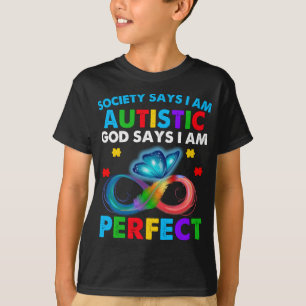 Camiseta Sociedad de mariposas dice que soy Dios autista di