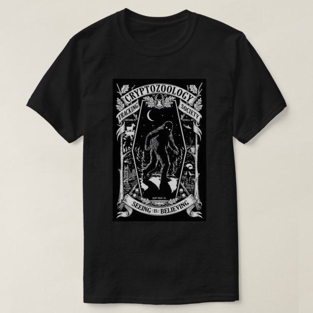 Camiseta Sociedad de seguimiento de criptozoología Poster d (Diseño del anverso)