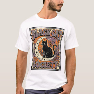 Camiseta Sociedad del Gato Negro Gato Negro Arte Vectorial