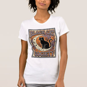 Camiseta Sociedad del Gato Negro Gato Negro Arte Vectorial