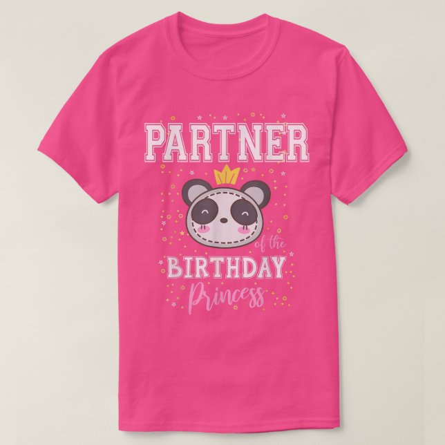 Camiseta Socio de la Princesa de Cumpleaños Cute Panda Bear (Diseño del anverso)