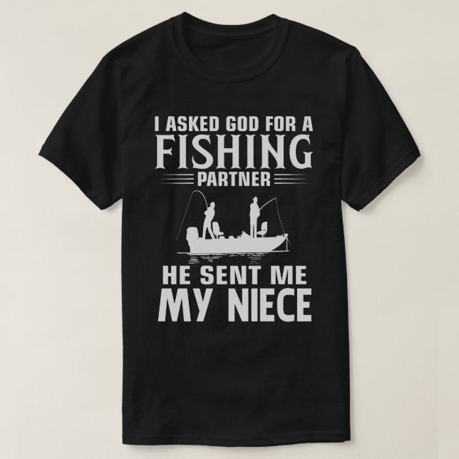 Camiseta Socio de Pesca Me Envió A MI NIECE (Diseño del anverso)