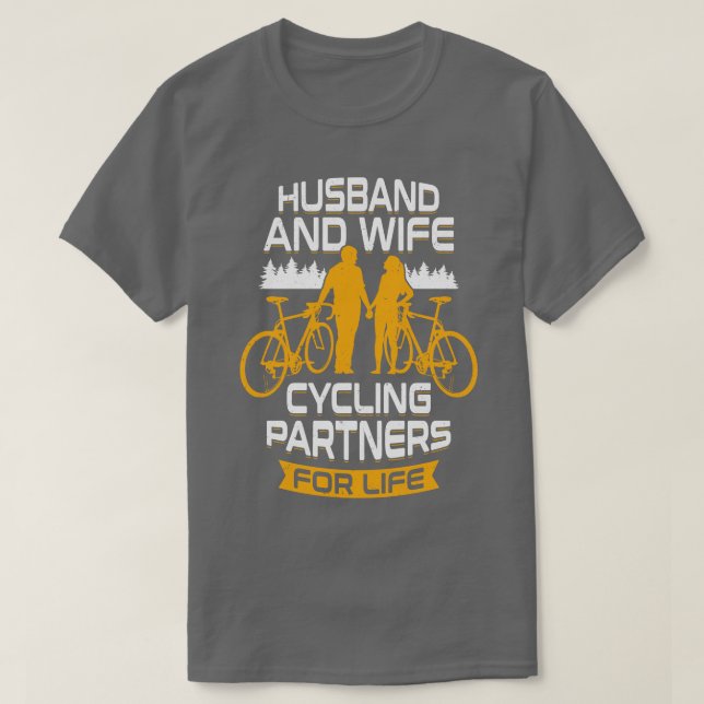 Camiseta Socios De Ciclismo Hus Y Wife Para La Vida (Diseño del anverso)