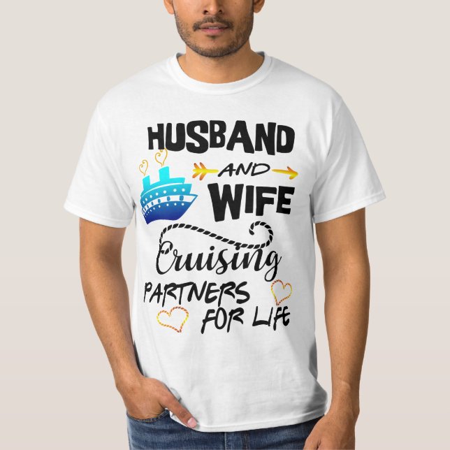 Camiseta Socios de crucero para la vida de esposos y esposa (Anverso)