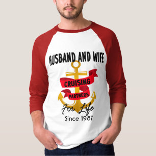 Camiseta Socios de crucero para marido y mujer